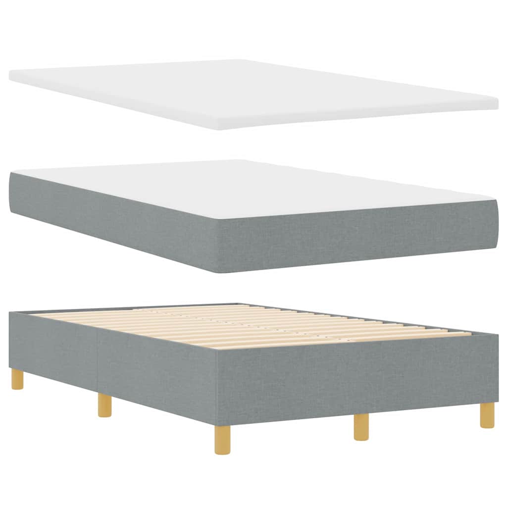 Boxspringbett mit Kopfteil Hellgrau 190 x 120 cm Stoff