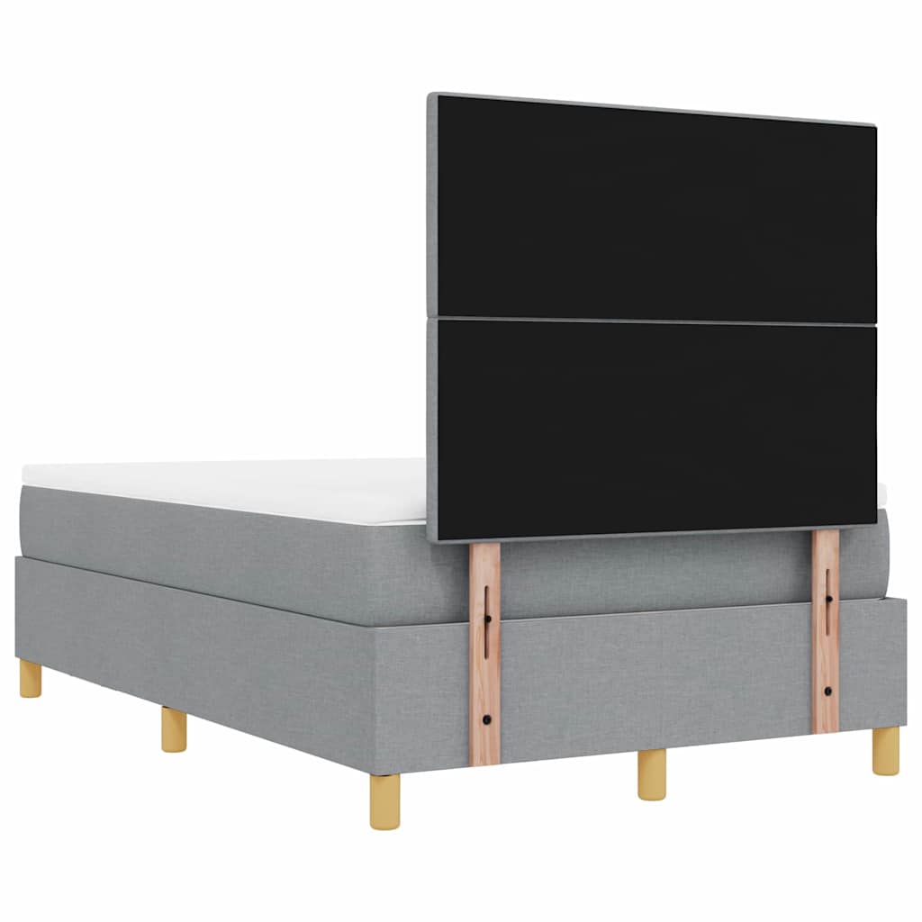 Boxspringbett mit Kopfteil Hellgrau 190 x 120 cm Stoff
