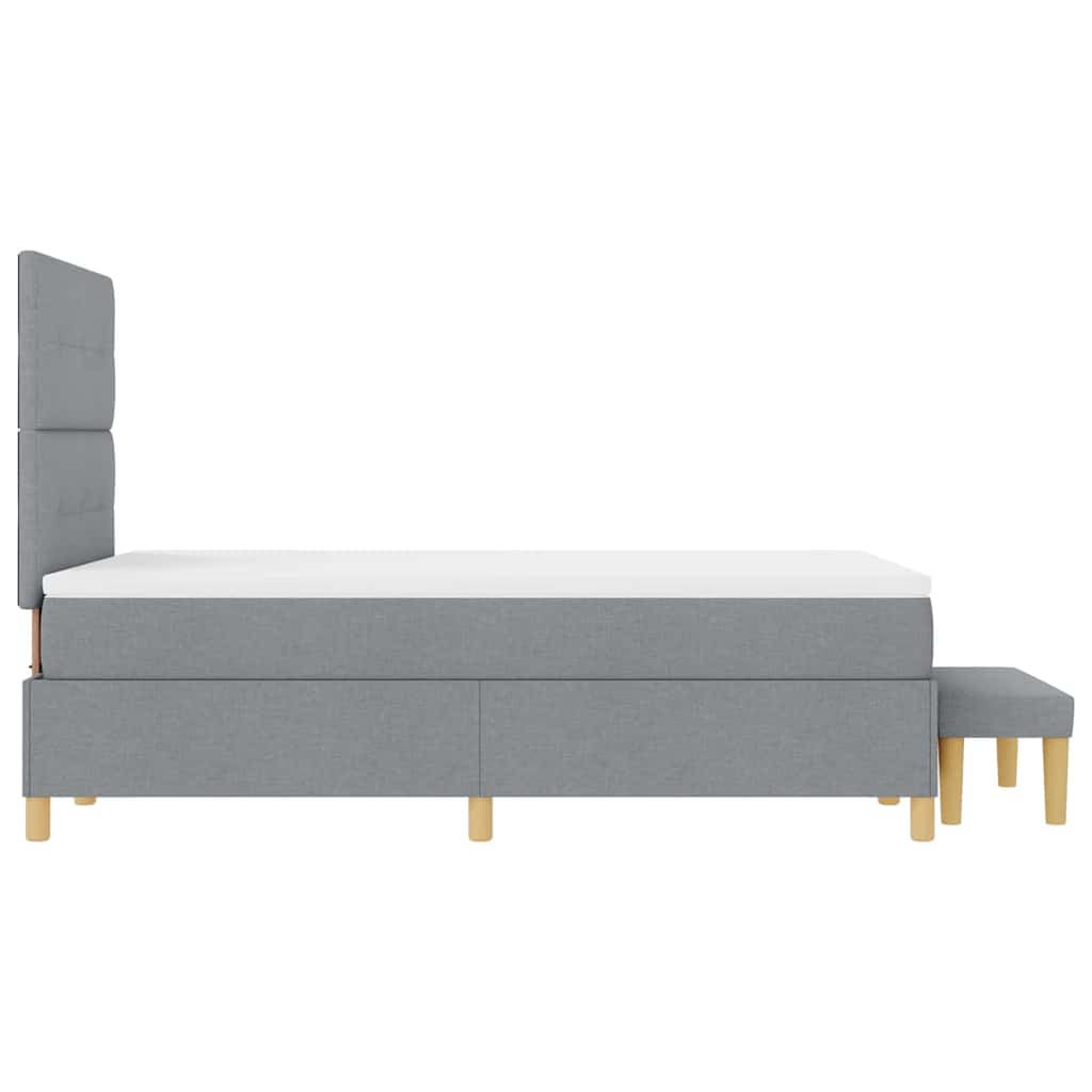 Boxspringbett mit Kopfteil Hellgrau 190 x 120 cm Stoff