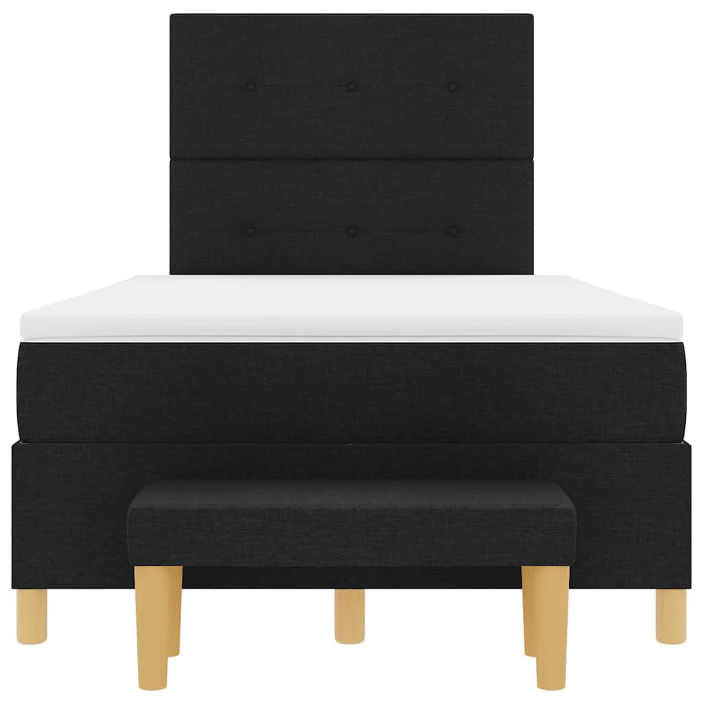 Boxspringbett mit Kopfteil Schwarz 190 x 120 cm Stoff