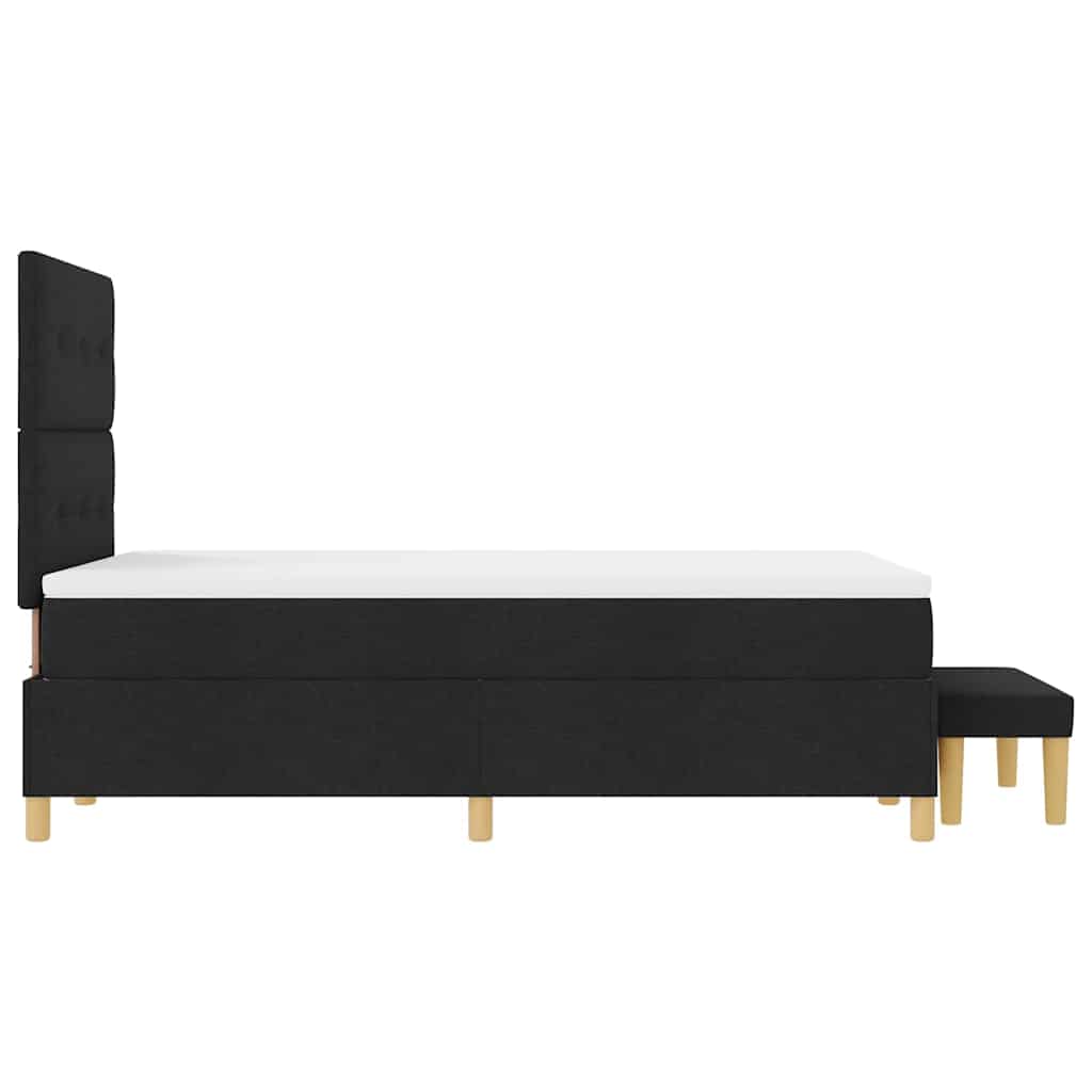 Boxspringbett mit Kopfteil Schwarz 200 x 120 cm Stoff