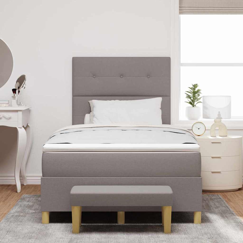 Boxspringbett mit Kopfteil Taupe 120 x 200 cm Stoff