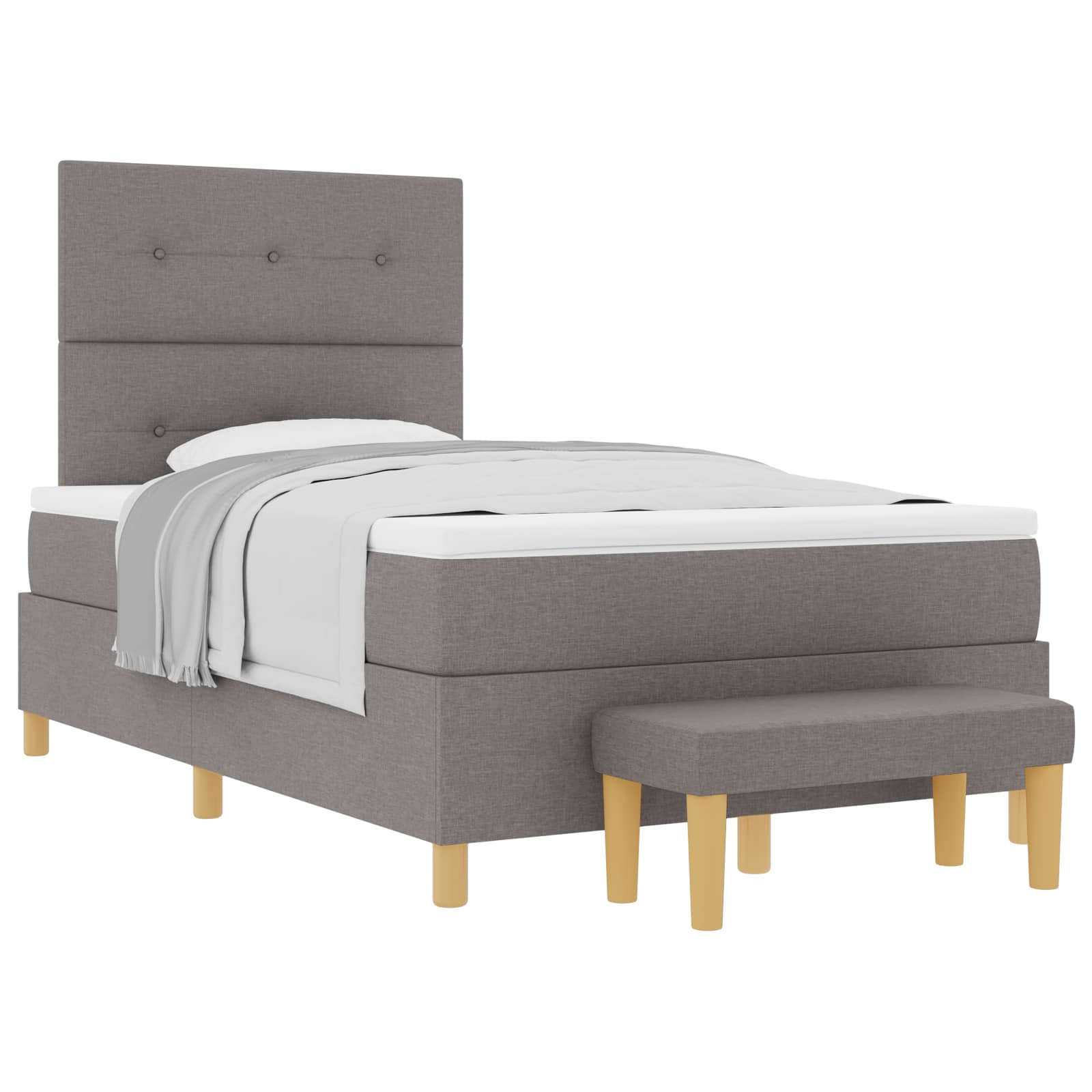 Boxspringbett mit Kopfteil Taupe 120 x 200 cm Stoff