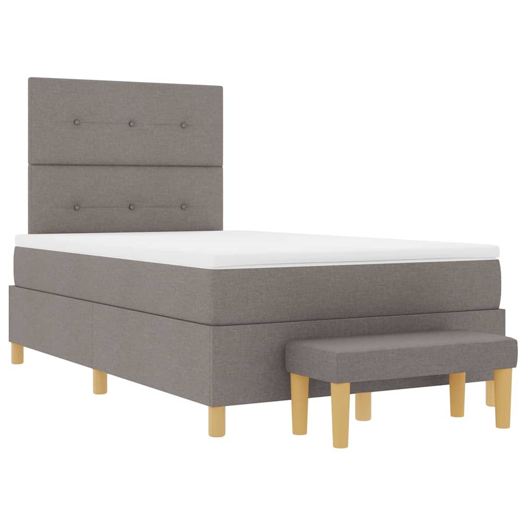 Boxspringbett mit Kopfteil Taupe 120 x 200 cm Stoff