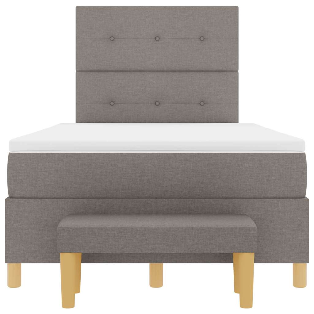 Boxspringbett mit Kopfteil Taupe 120 x 200 cm Stoff