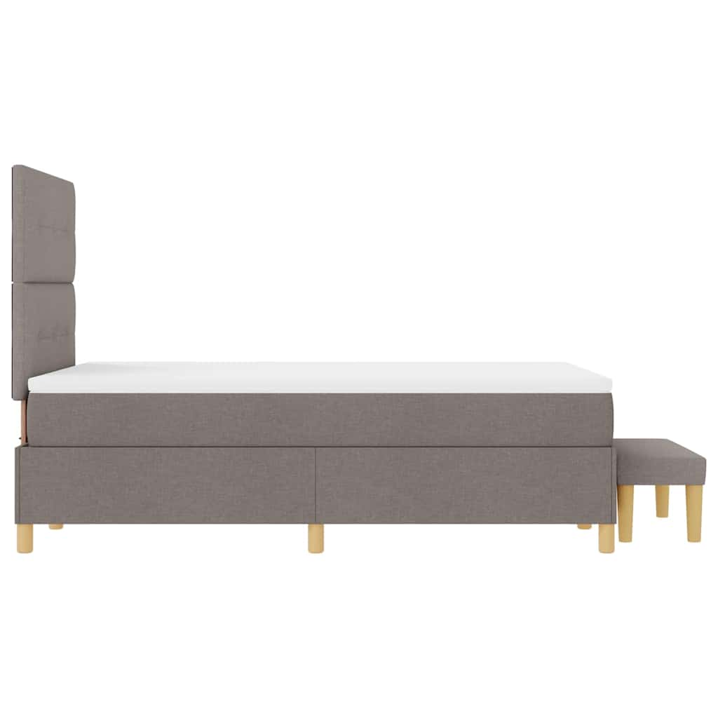 Boxspringbett mit Kopfteil Taupe 120 x 200 cm Stoff