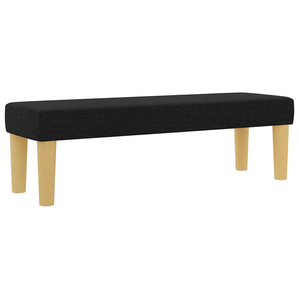 Boxspringbett mit Kopfteil Schwarz 190 x 140 cm Stoff
