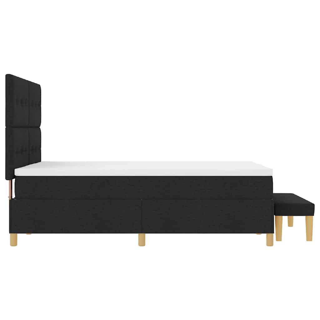 Boxspringbett mit Kopfteil Schwarz 190 x 140 cm Stoff