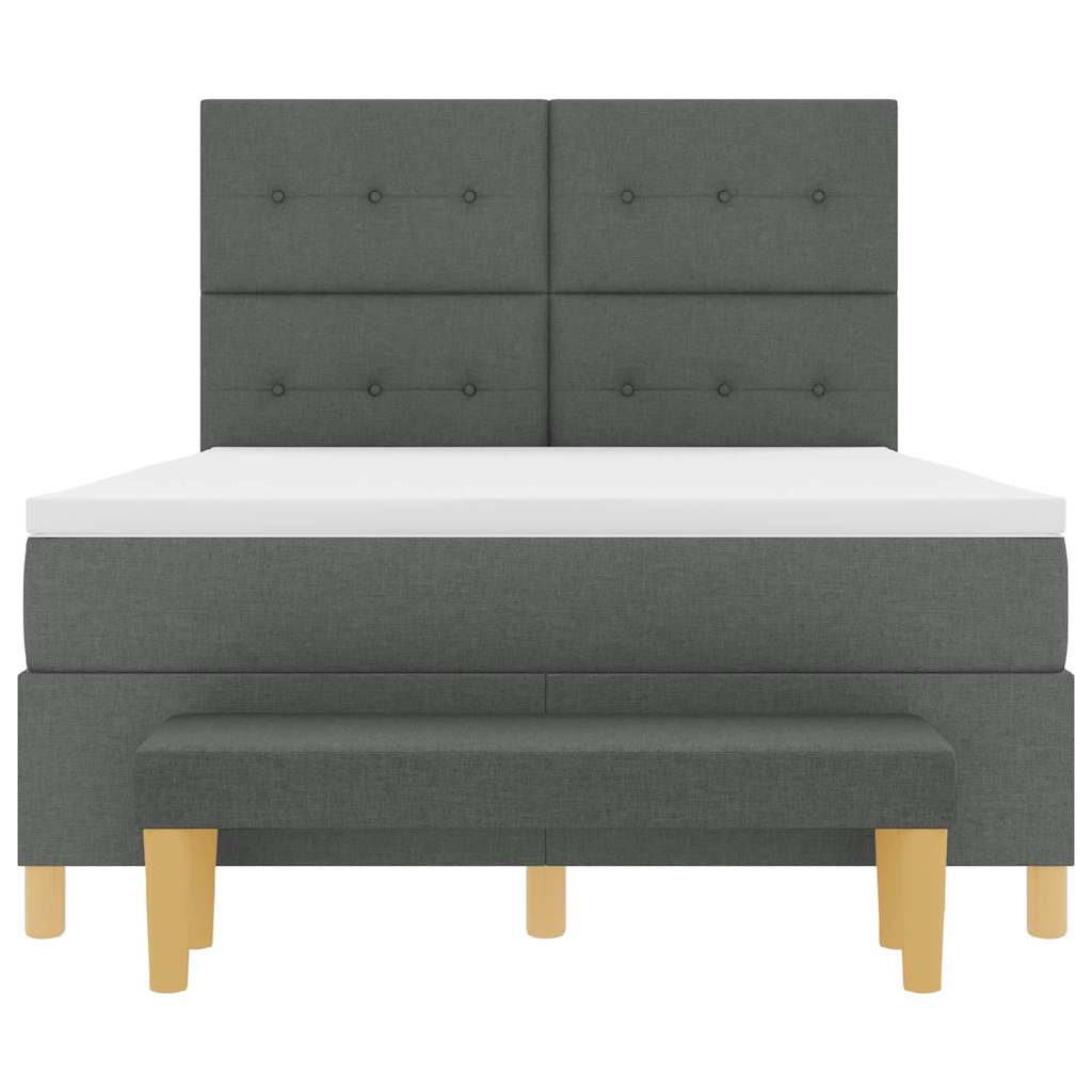 Boxspringbett mit Kopfteil Dunkelgrau 200 x 160 cm Stoff