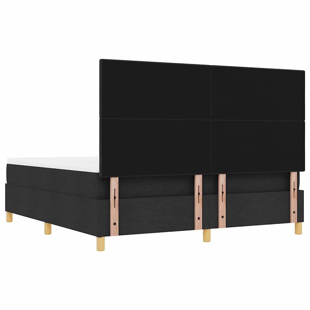 Boxspringbett mit Kopfteil Schwarz 200 x 180 cm Stoff