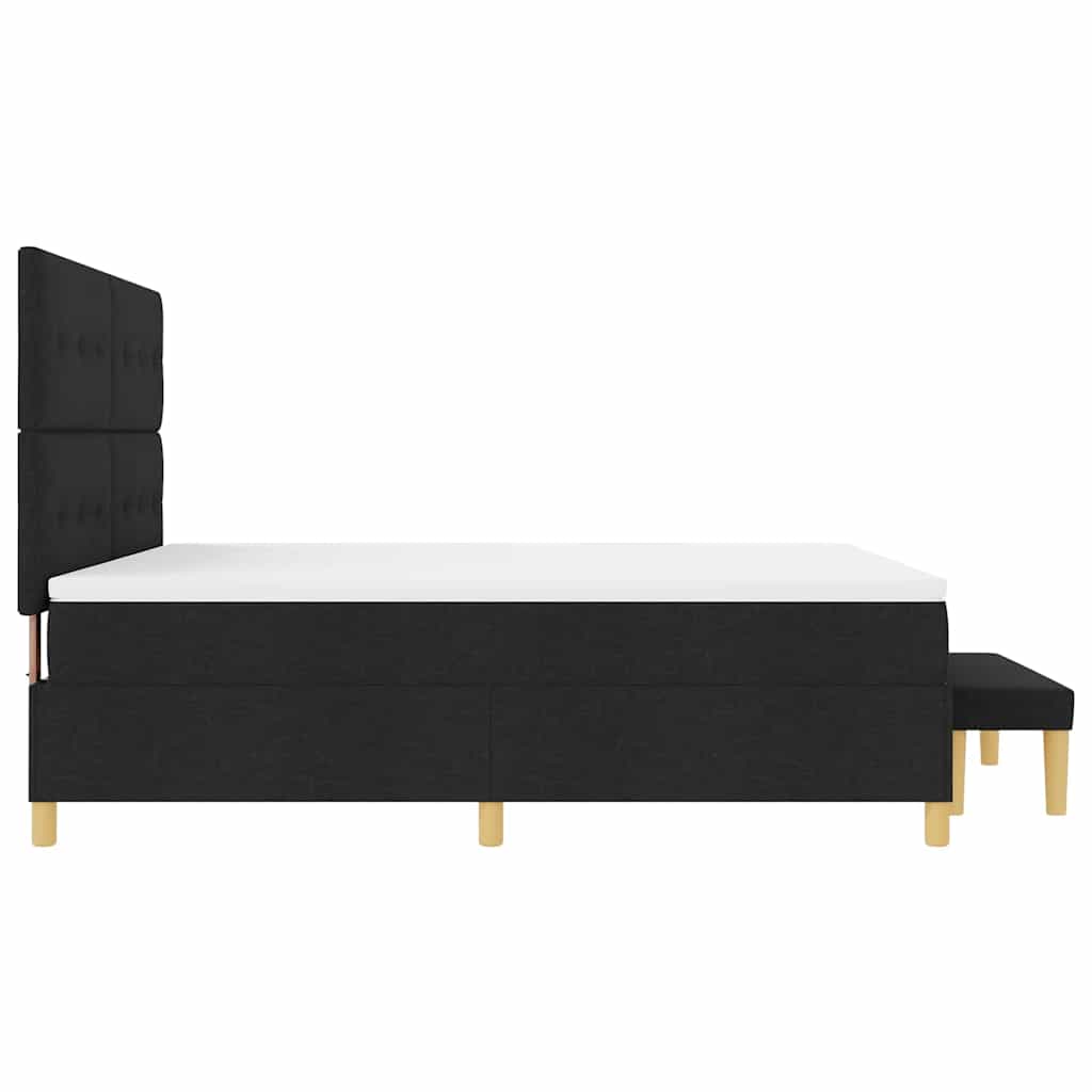 Boxspringbett mit Kopfteil Schwarz 200 x 180 cm Stoff