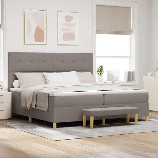 Boxspringbett mit Matratze Taupe 200 x 200 cm Stoff