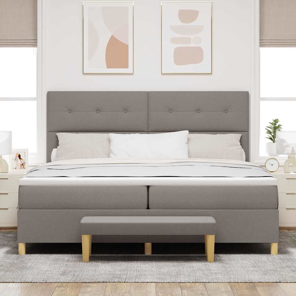 Boxspringbett mit Matratze Taupe 200 x 200 cm Stoff
