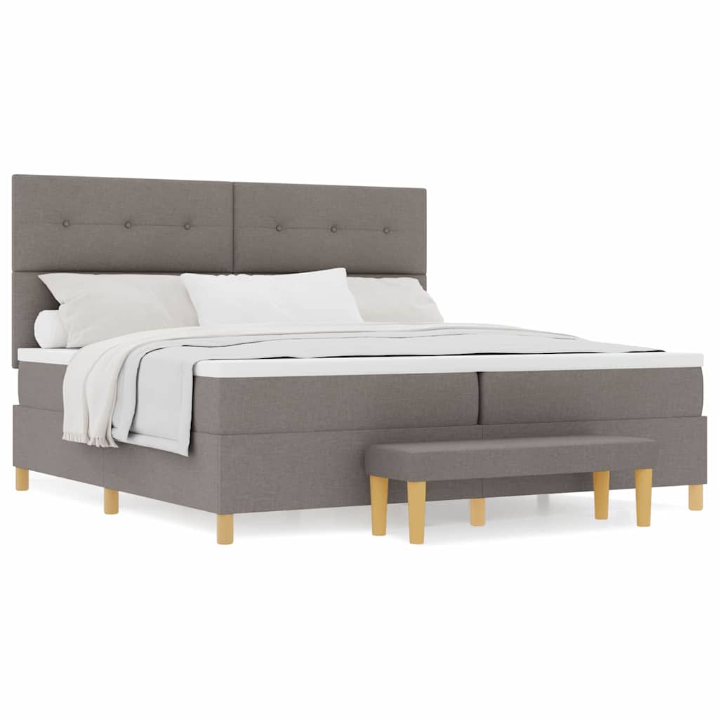 Boxspringbett mit Matratze Taupe 200 x 200 cm Stoff