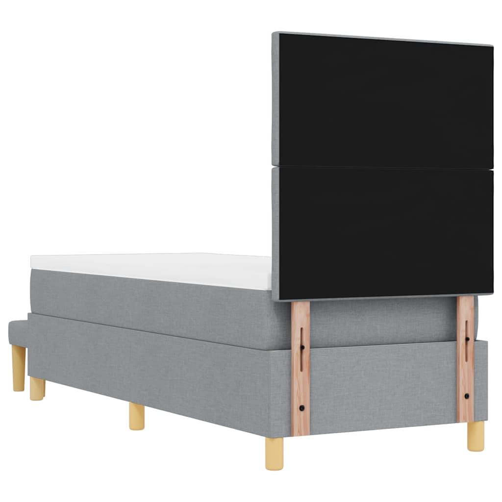 Boxspringbett mit Kopfteil Hellgrau 200 x 80 cm Stoff
