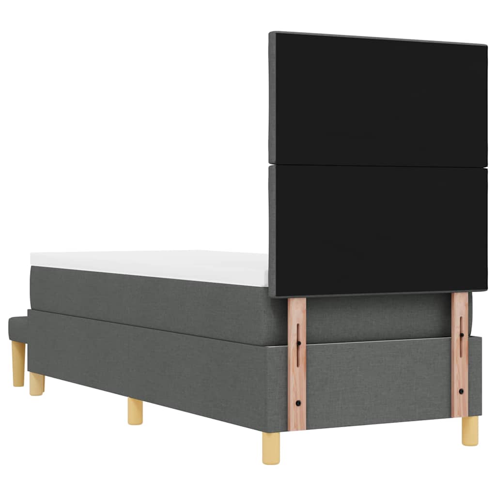 Boxspringbett mit Kopfteil Dunkelgrau 200 x 80 cm Stoff