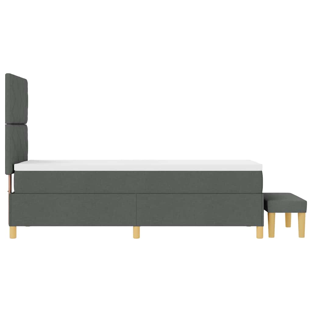 Boxspringbett mit Kopfteil Dunkelgrau 200 x 80 cm Stoff