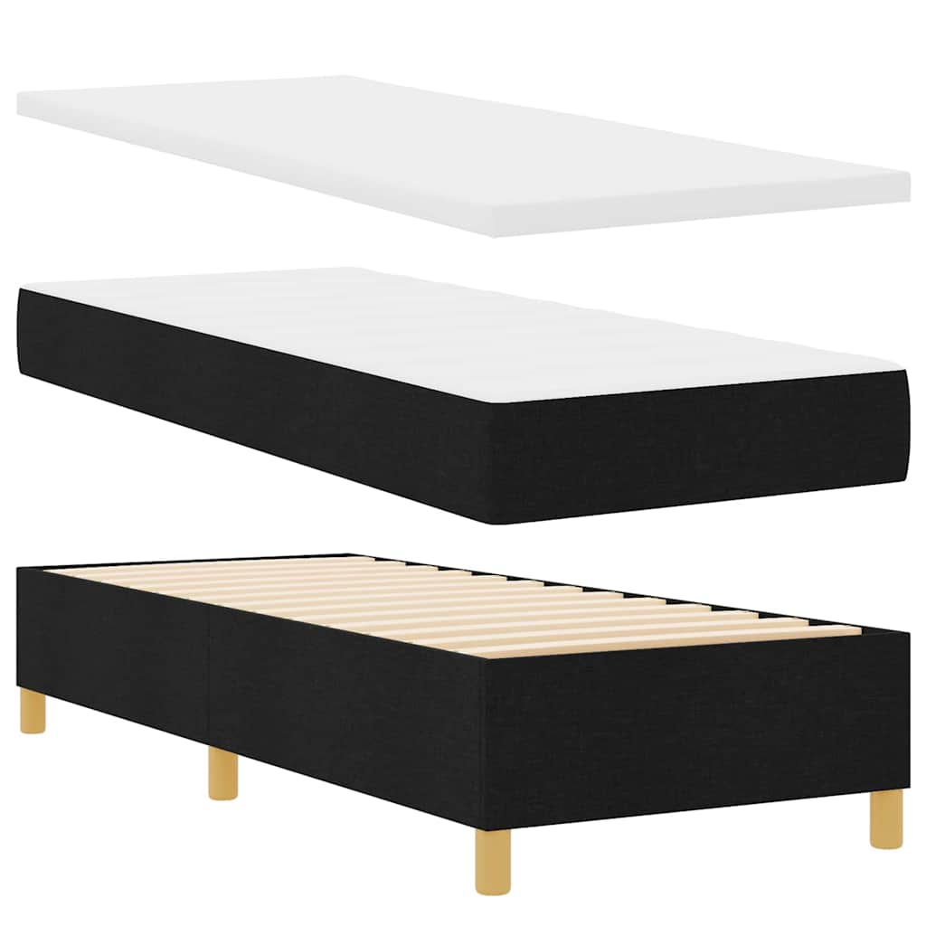 Boxspringbett mit Kissen mit Kopfteil Schwarz 200 x 80 cm Stoff