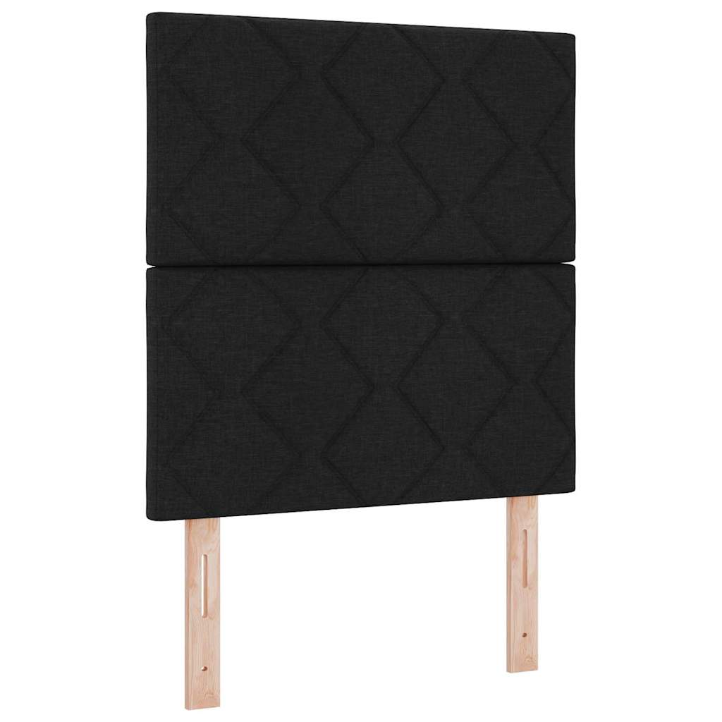 Boxspringbett mit Kissen mit Kopfteil Schwarz 200 x 80 cm Stoff