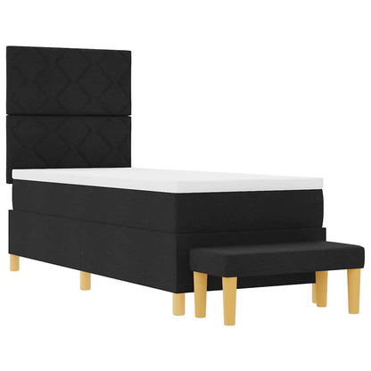 Boxspringbett mit Kissen mit Kopfteil Schwarz 200 x 80 cm Stoff