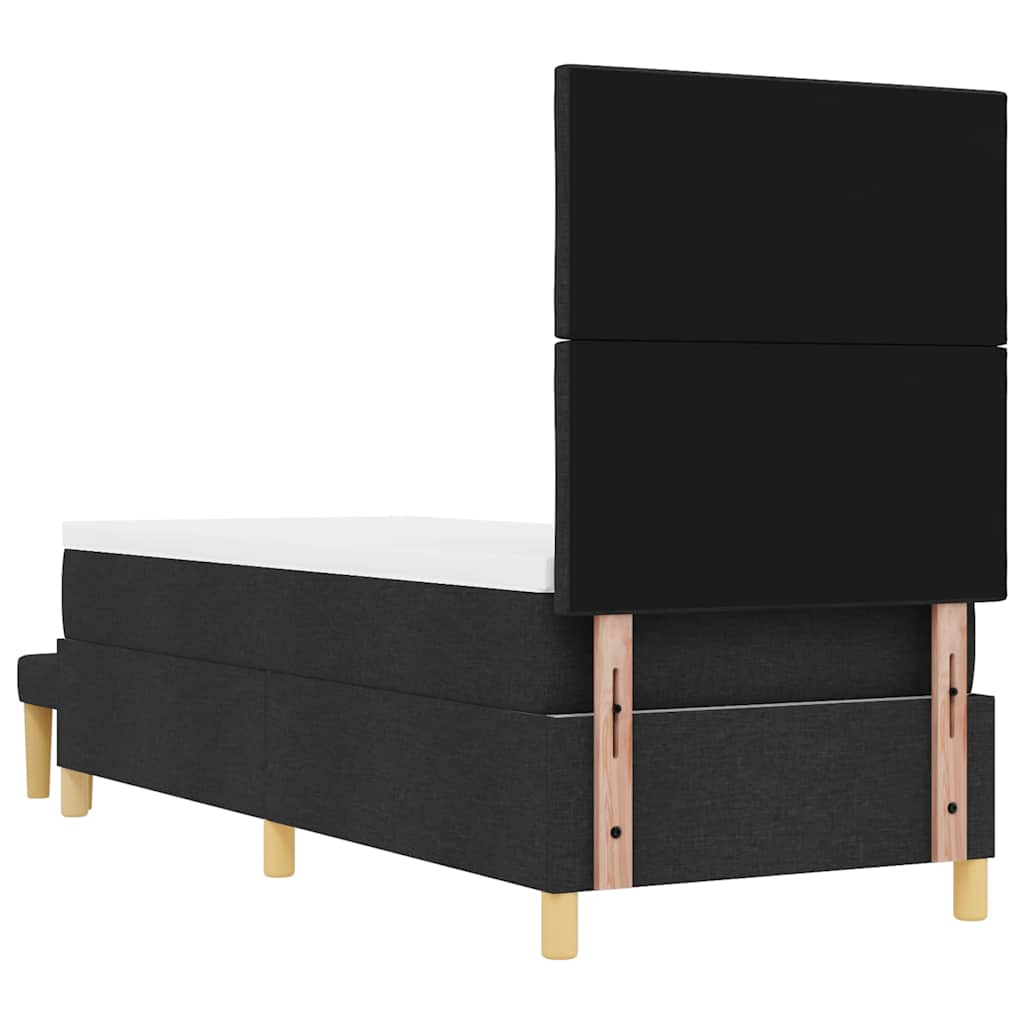 Boxspringbett mit Kissen mit Kopfteil Schwarz 200 x 80 cm Stoff