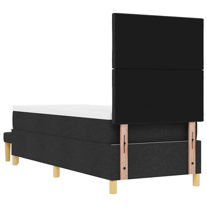Boxspringbett mit Kissen mit Kopfteil Schwarz 200 x 80 cm Stoff