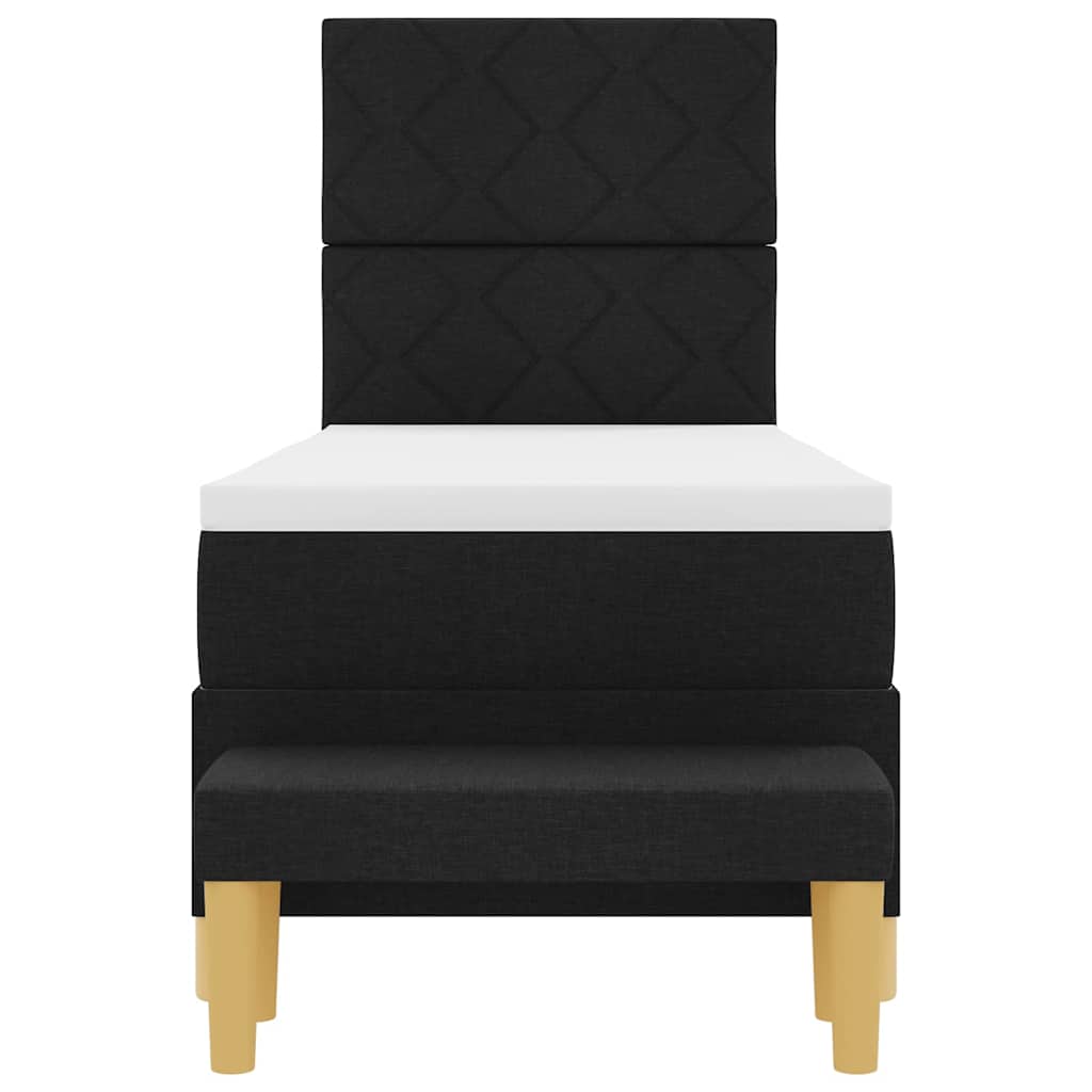 Boxspringbett mit Kissen mit Kopfteil Schwarz 200 x 80 cm Stoff