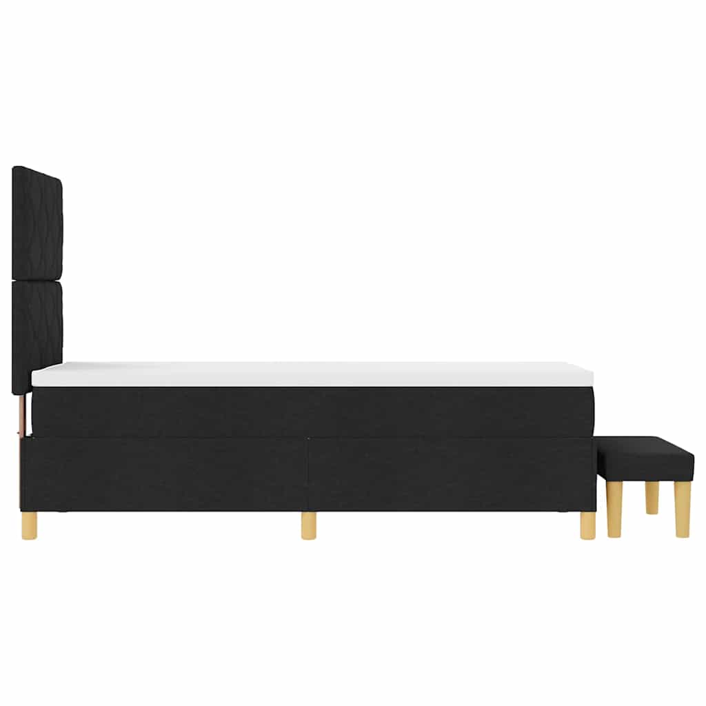 Boxspringbett mit Kissen mit Kopfteil Schwarz 200 x 80 cm Stoff