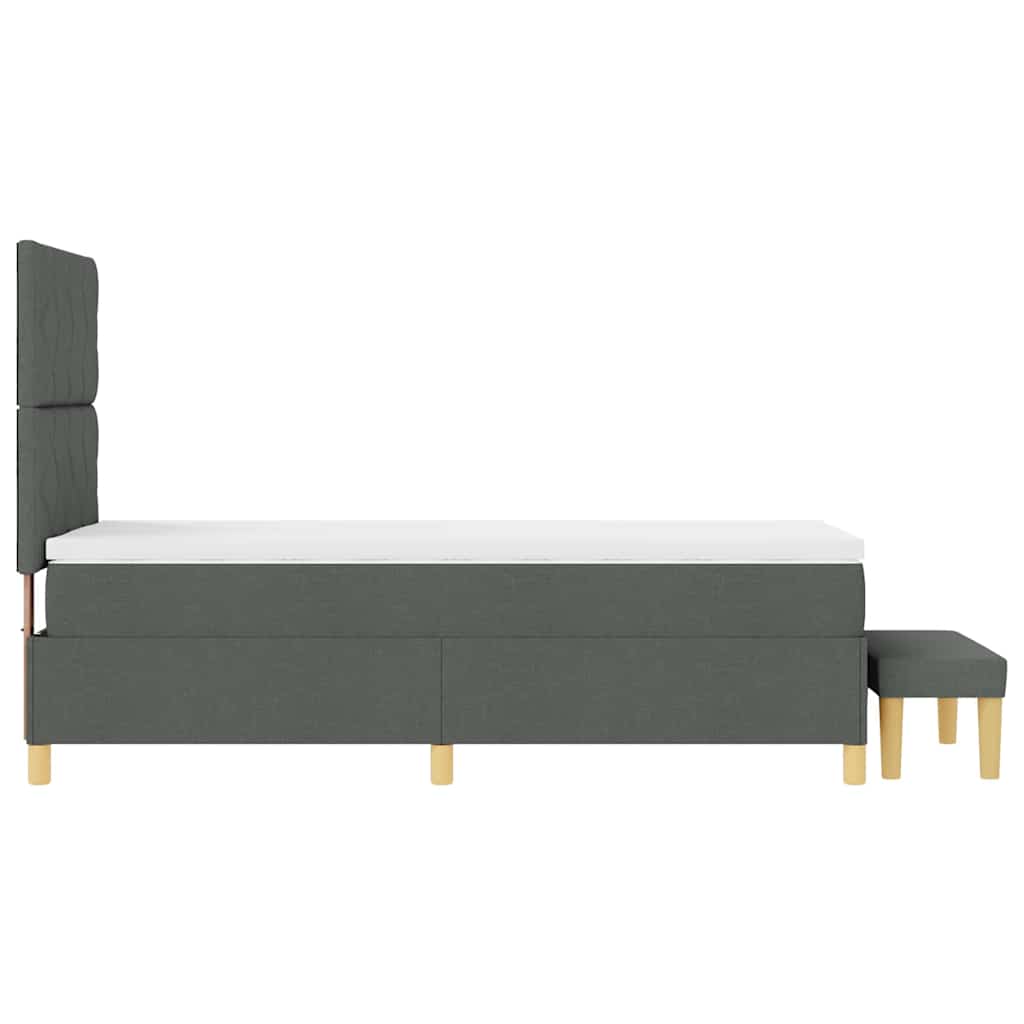 Boxspringbett mit Kopfteil Dunkelgrau 200 x 90 cm Stoff