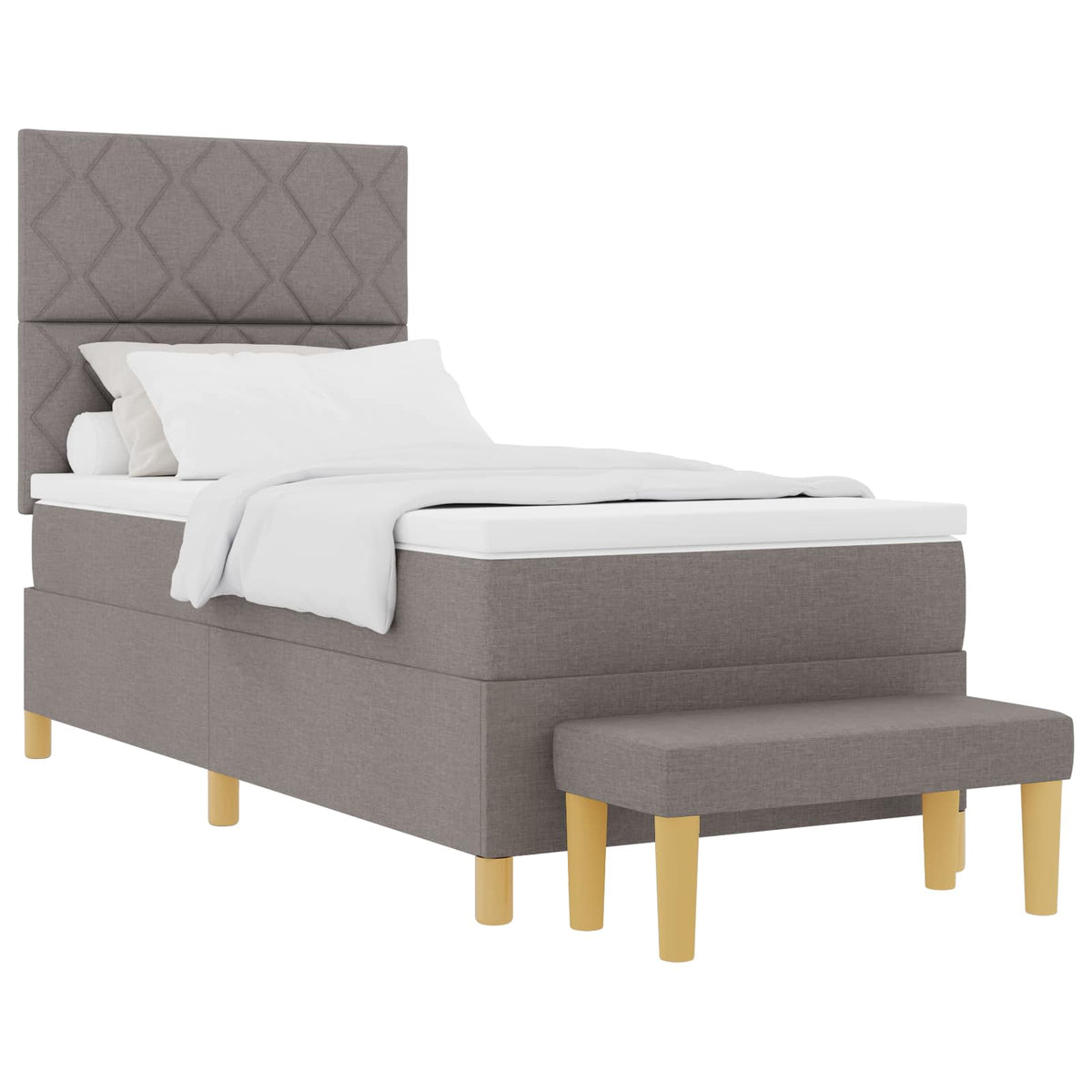 Boxspringbett mit Kopfteil Taupe 100 x 200 cm Stoff