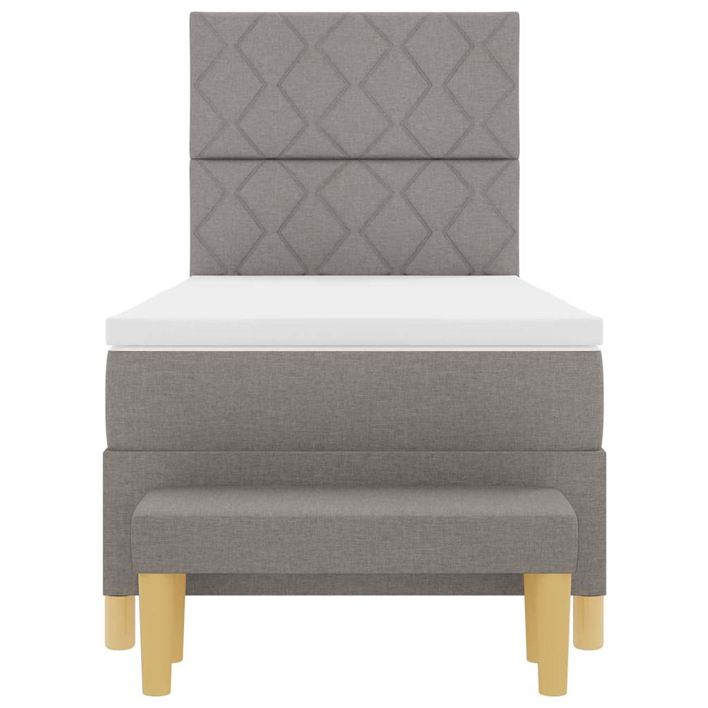 Boxspringbett mit Kopfteil Taupe 100 x 200 cm Stoff