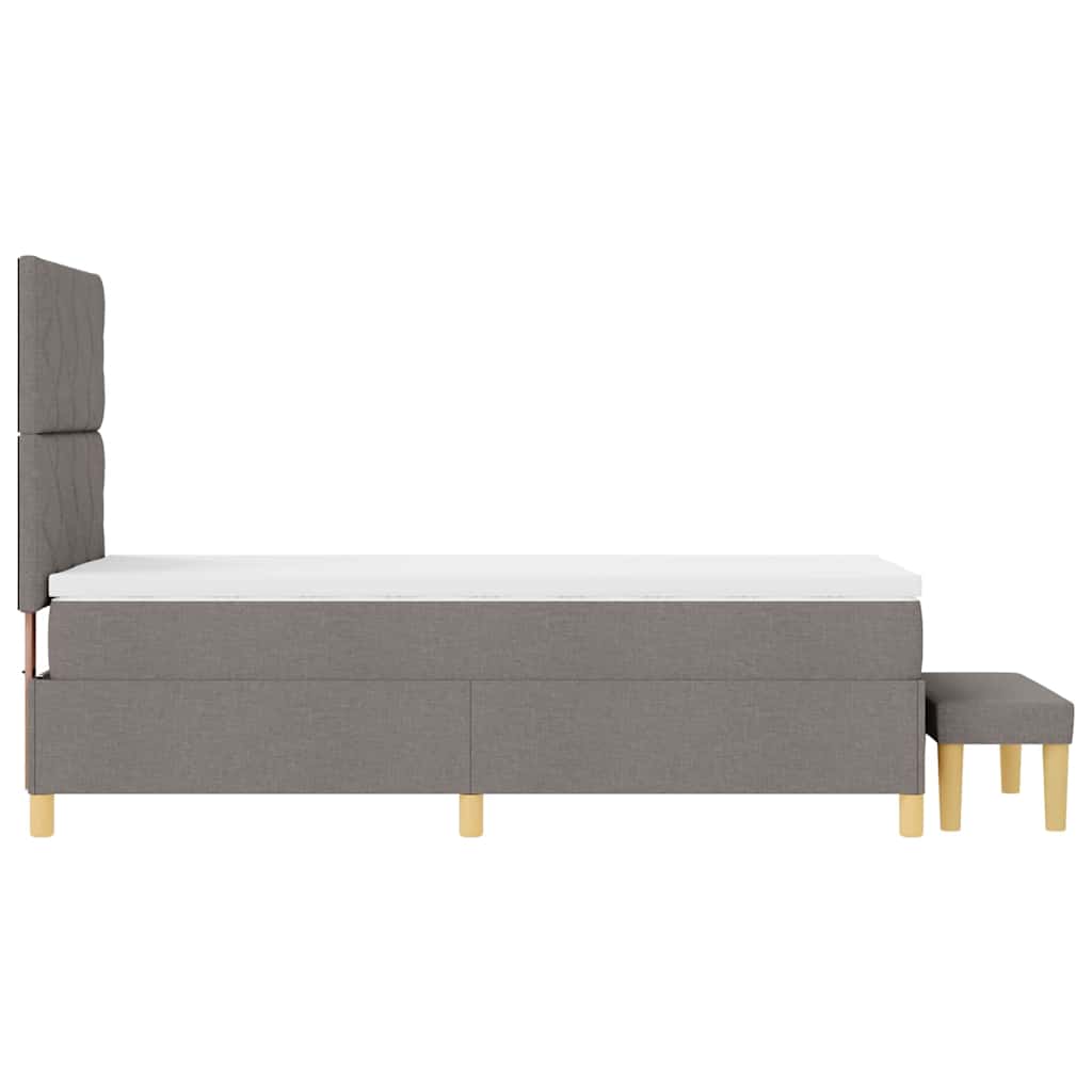 Boxspringbett mit Kopfteil Taupe 100 x 200 cm Stoff