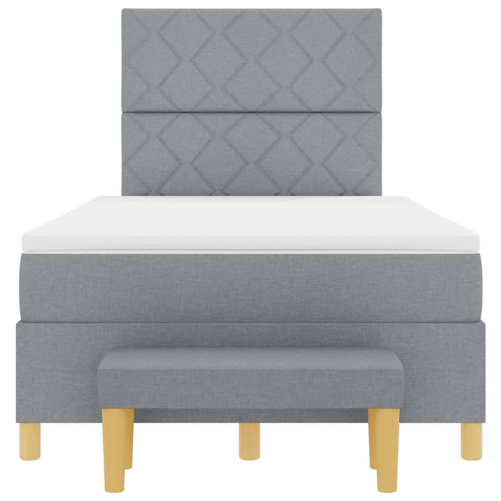 Boxspringbett mit Kissen Hellgrau 190 x 120 cm Stoff