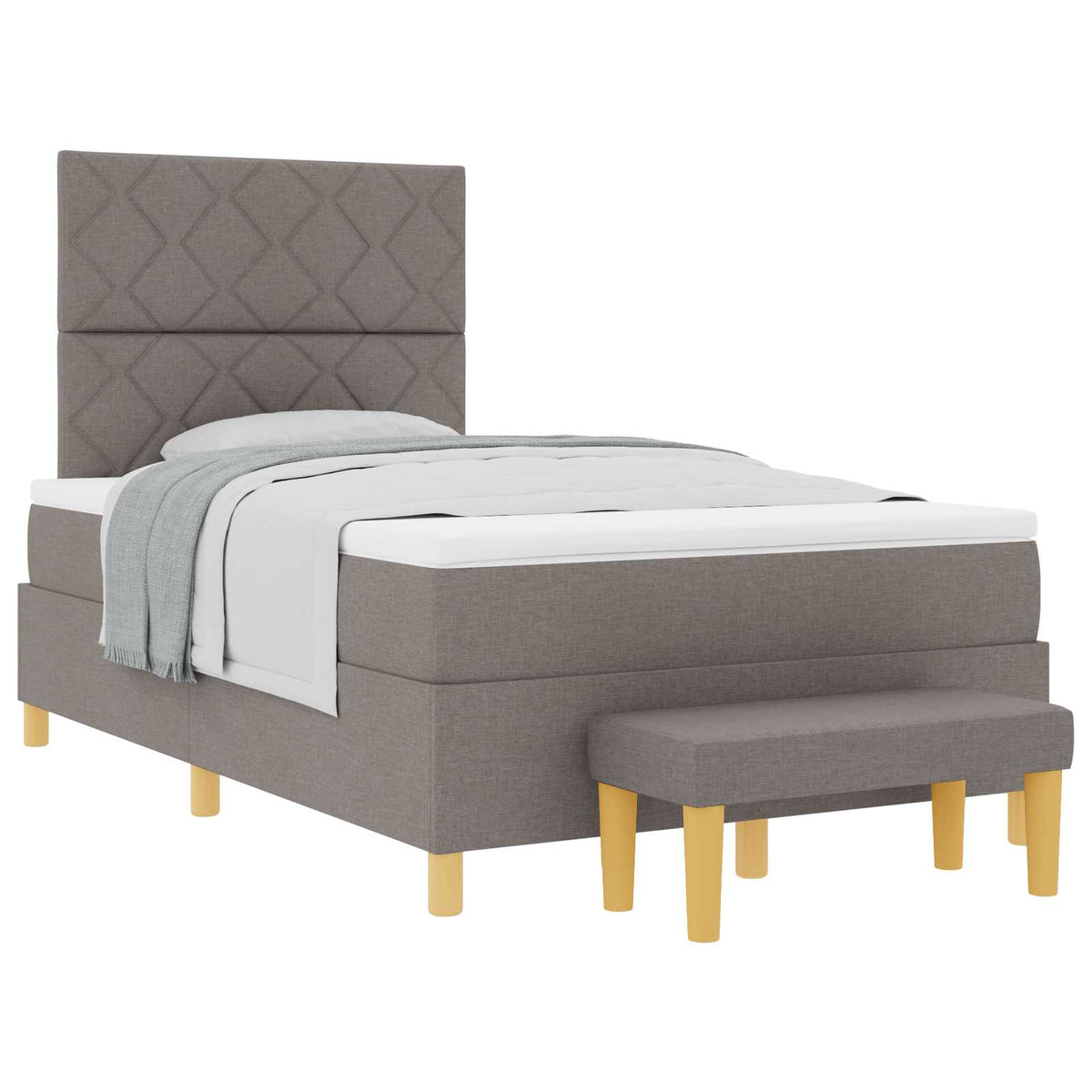 Boxspringbett mit Kopfteil Taupe 190 x 120 cm Stoff
