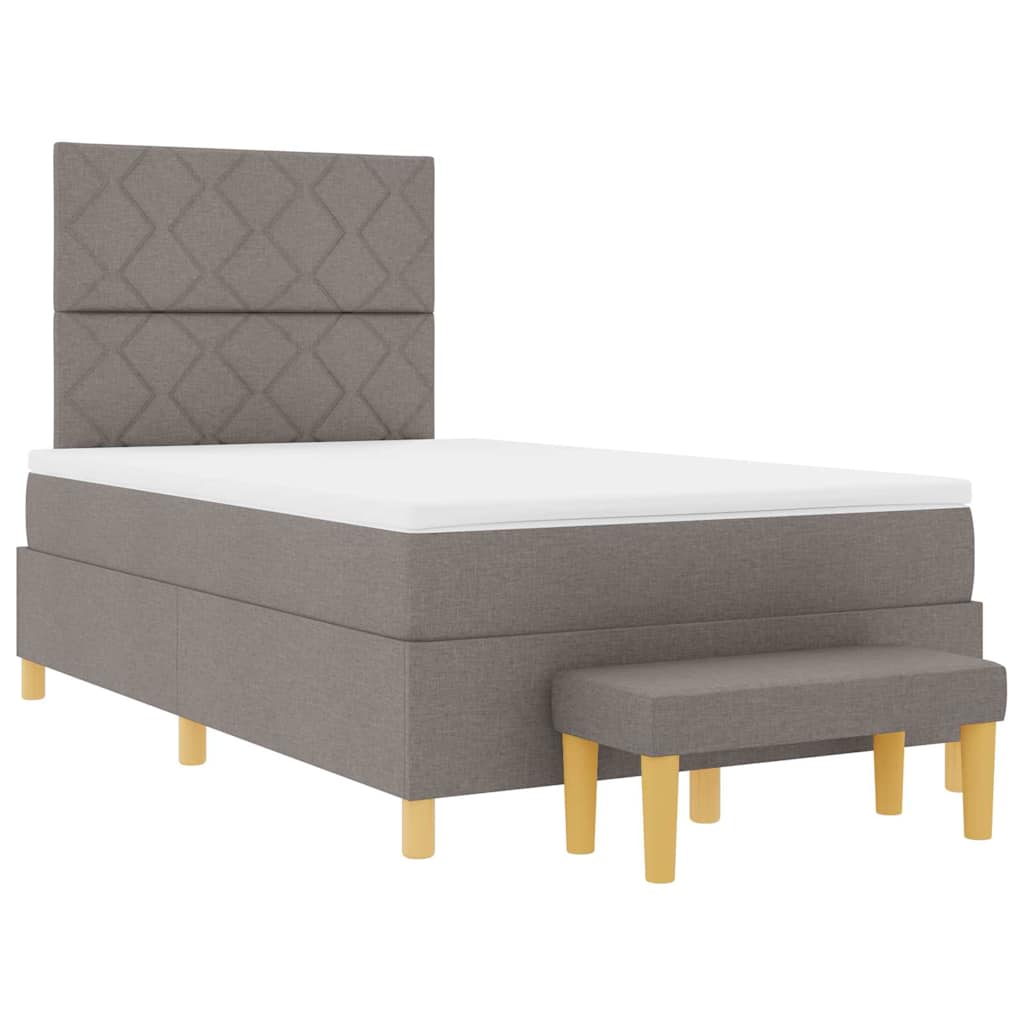 Boxspringbett mit Matratze Taupe 120 x 190 cm Stoff