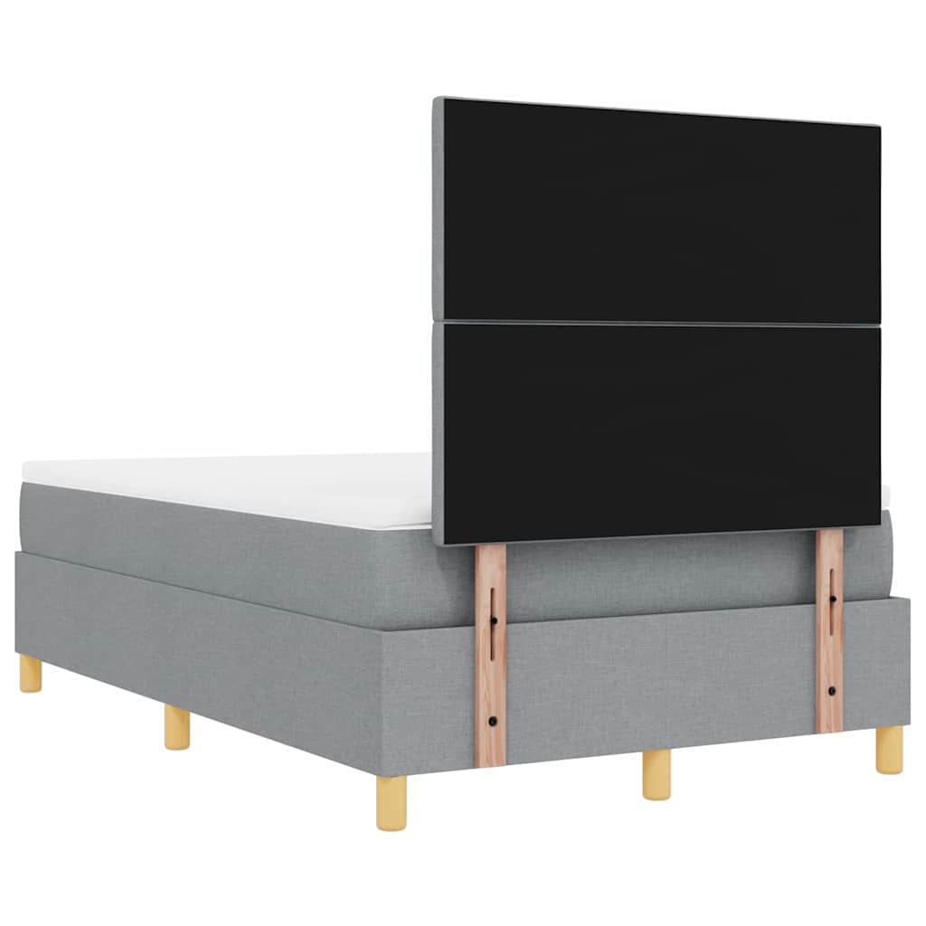 Boxspringbett mit Kissen Hellgrau 200 x 120 cm Stoff