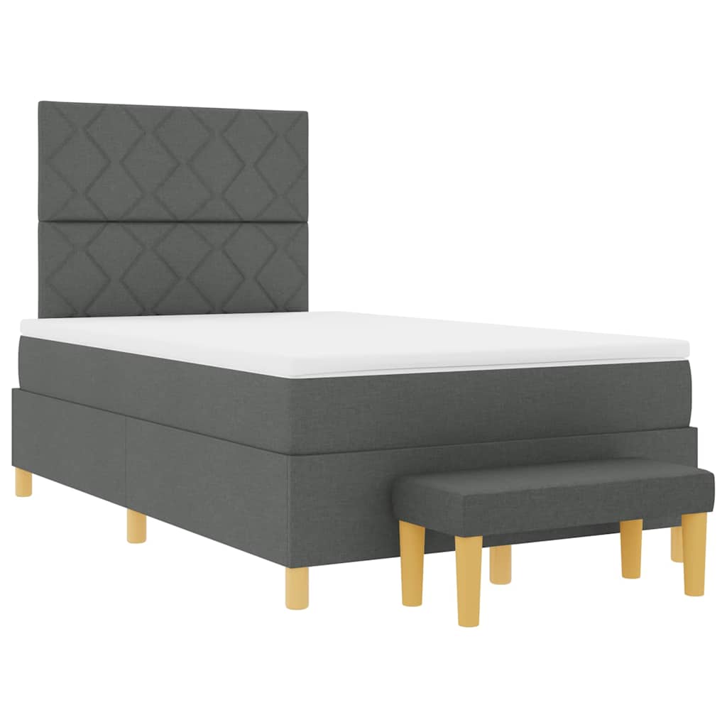 Boxspringbett mit Matratze Dunkelgrau 120 x 200 cm Stoff