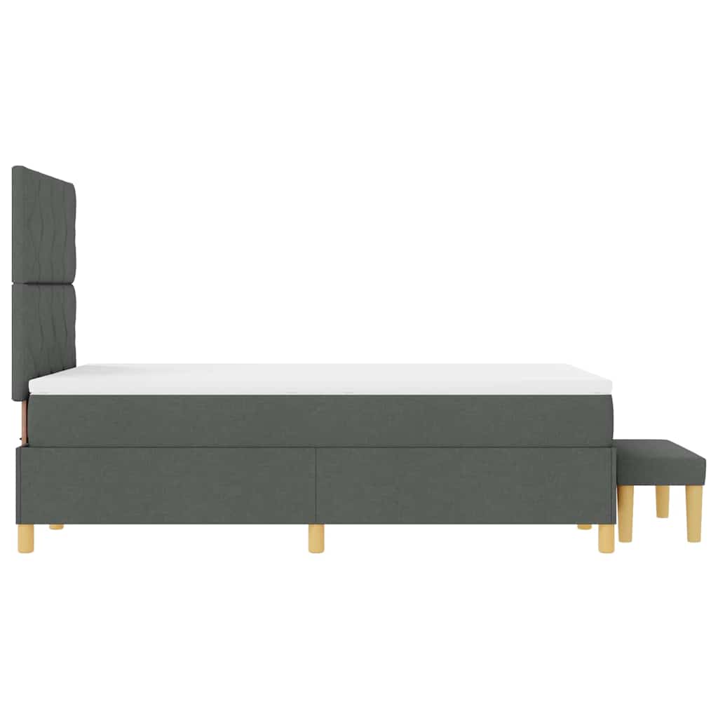 Boxspringbett mit Matratze Dunkelgrau 120 x 200 cm Stoff