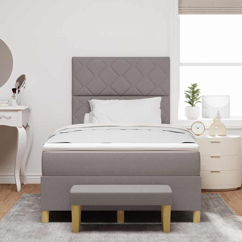 Boxspringbett mit Kopfteil Taupe 200 x 120 cm Stoff