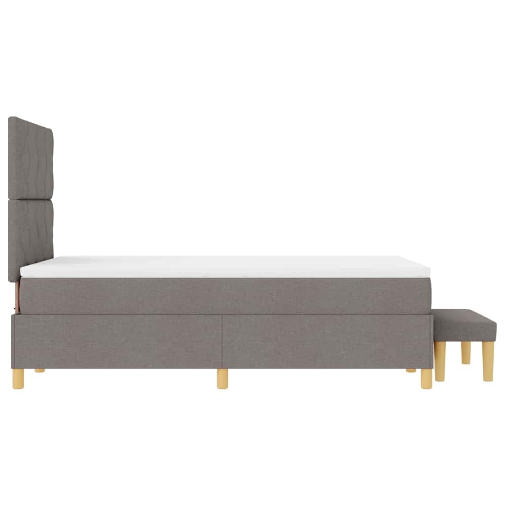 Boxspringbett mit Kopfteil Taupe 200 x 120 cm Stoff