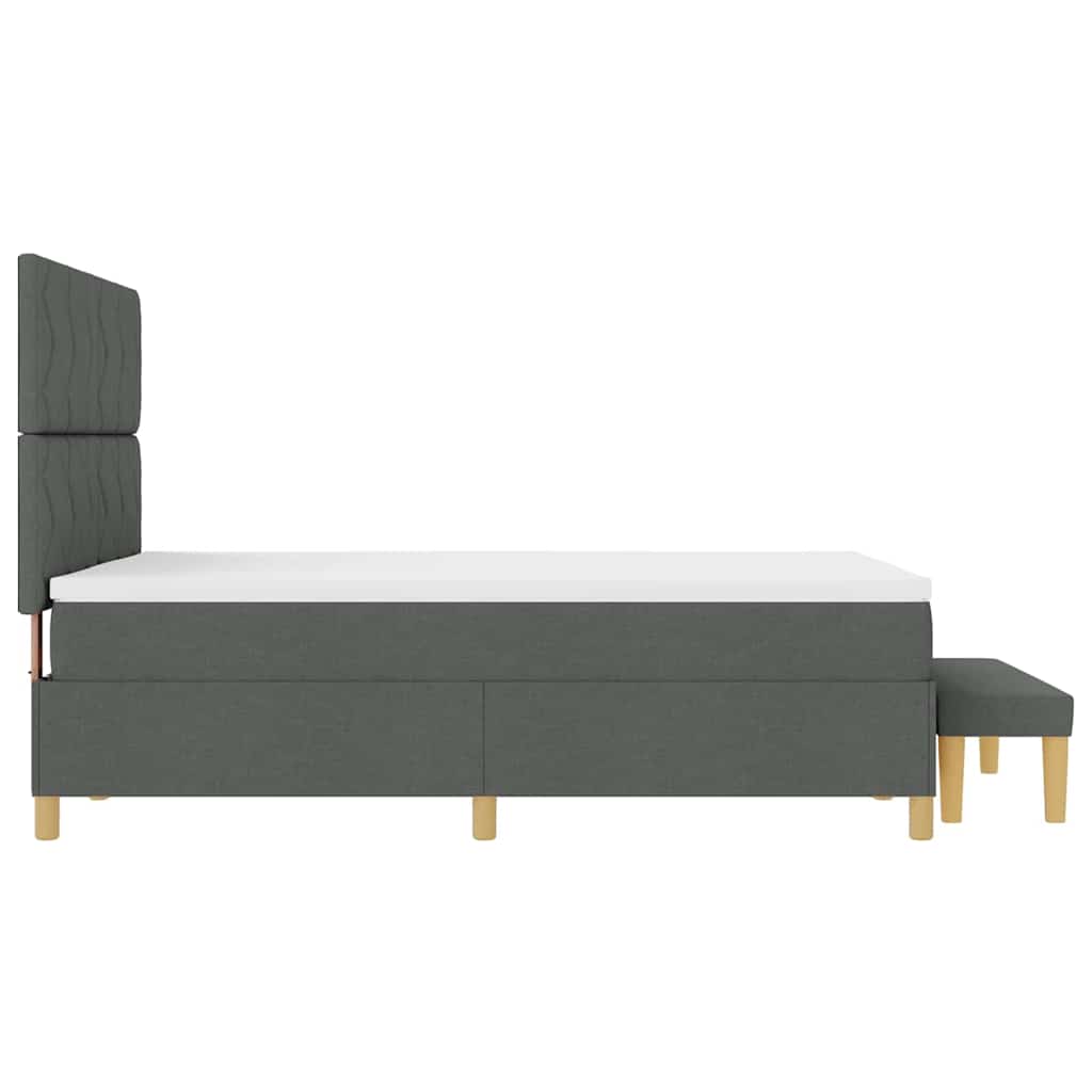 Boxspringbett mit Kopfteil Dunkelgrau 190 x 140 cm Stoff
