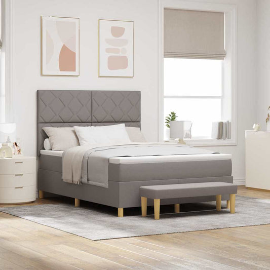 Boxspringbett mit Matratze Taupe 140 x 190 cm Stoff