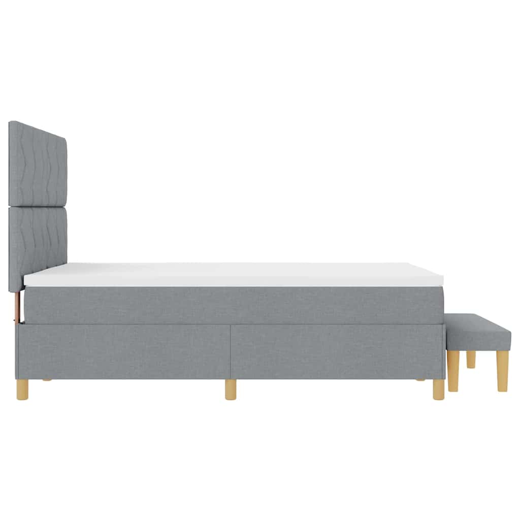 Boxspringbett mit Kissen Hellgrau 200 x 160 cm Stoff