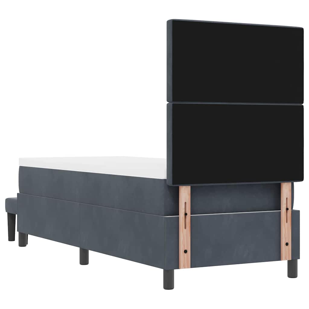 Boxspringbett mit Kopfteil Dunkelgrau 200 x 80 cm Samt
