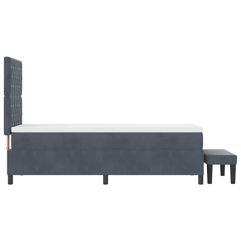 Boxspringbett mit Kopfteil Dunkelgrau 200 x 80 cm Samt