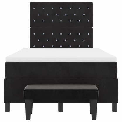 Boxspringbett mit Kissen mit Kopfteil Schwarz 190 x 120 cm Samt