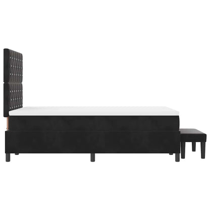 Boxspringbett mit Kissen mit Kopfteil Schwarz 190 x 120 cm Samt