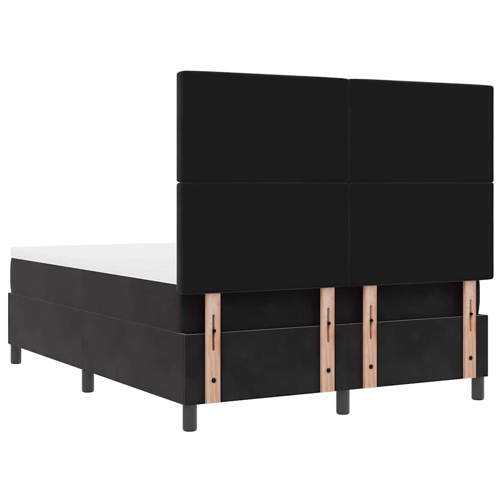 Boxspringbett mit Kopfteil Schwarz 200 x 140 cm Samt