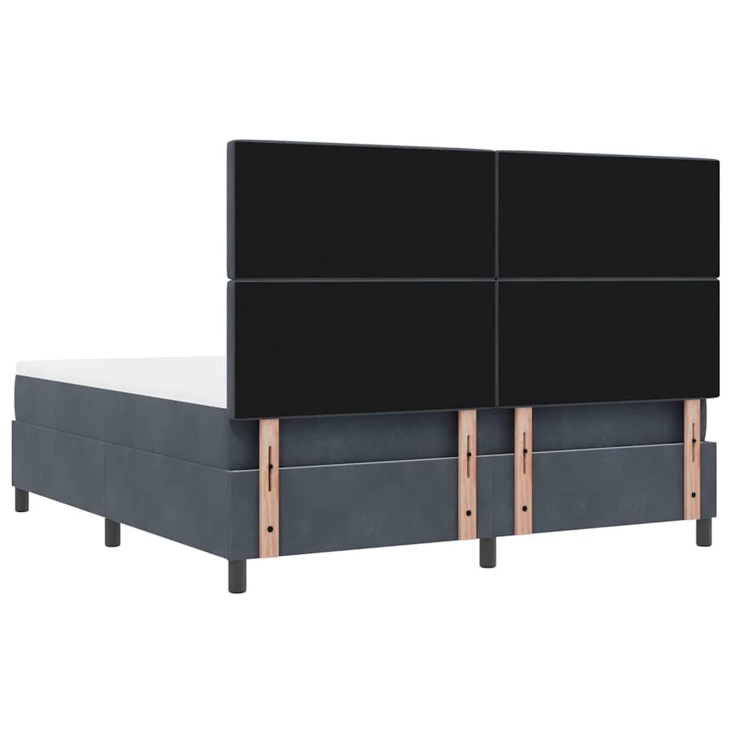 Boxspringbett mit Kopfteil Dunkelgrau 200 x 180 cm Samt