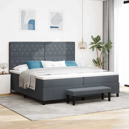 Boxspringbett mit Matratze Dunkelgrau 200 x 200 cm Samt